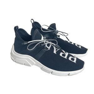 Prada XY Logo Sock Black and White Sneakers Size 38.5